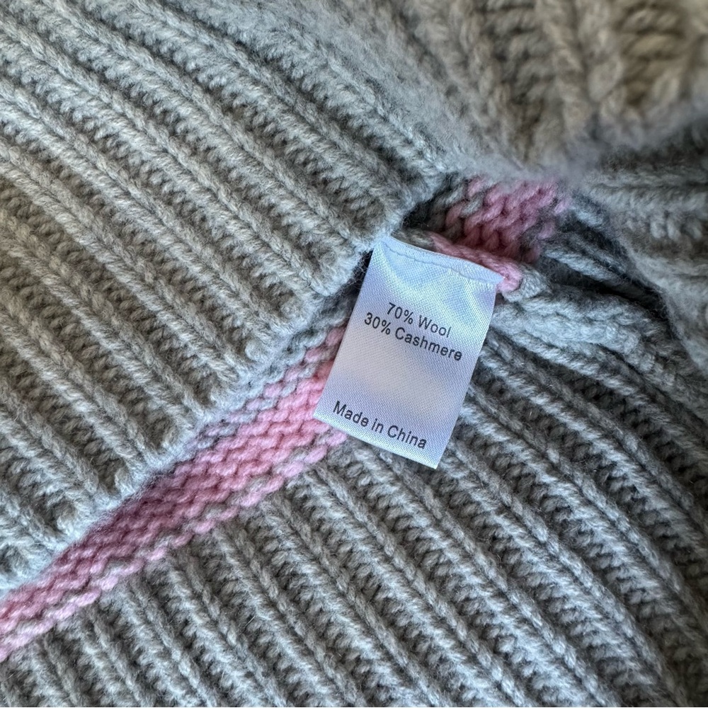 NWT La Ligne Marin Sweater Gray and Pink Striped Crew Neck - Picture 6 of 8